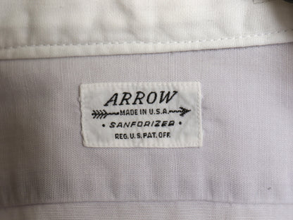 50s USA製 ★ アロー マチ付き クレリック 半袖 シャツ メンズ M / ヴィンテージ ドレス ビジネス ポケット付き 100% コットン ワイシャツ