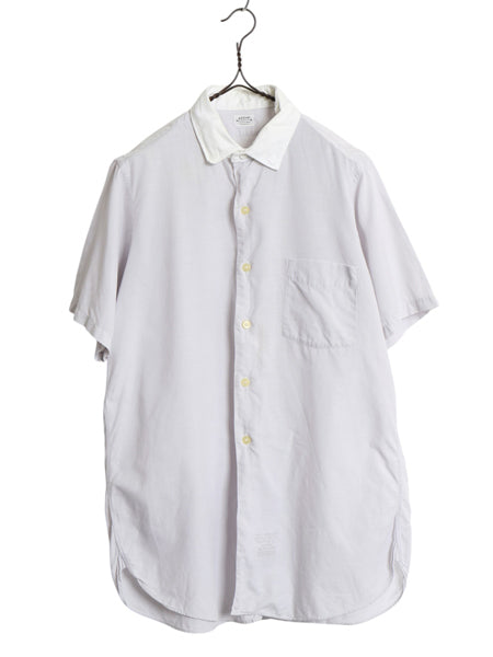 50s USA製 ★ アロー マチ付き クレリック 半袖 シャツ メンズ M / ヴィンテージ ドレス ビジネス ポケット付き 100% コットン ワイシャツ