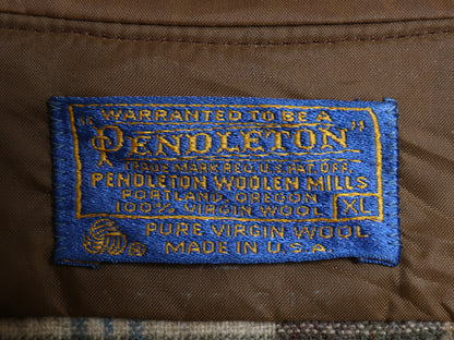 70s USA製 ペンドルトン チェック 長袖 ウール シャツ メンズ XL / 古着 ヴィンテージ 長袖シャツ ポケット付き 大きいサイズ マルチカラー