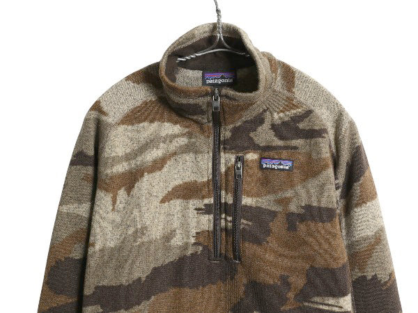 パタゴニア 迷彩 ベターセーター ハーフジップ メンズ S / 古着 21年製 フリース セーター 裏起毛 プルオーバー カモフラ 総柄 アウトドア
