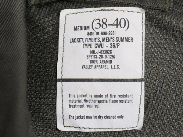 デッドストック 米軍実物 CWU-36P サマー フライト ジャケット MEDIUM / 20年製 アラミド ミリタリー USAF エアフォース ボンバー ブルゾン