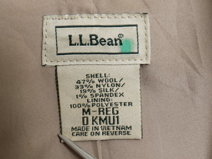 エルエルビーン ツイード テーラード ジャケット レディース M 古着 ウール シルク ブレザー ストレッチ チェック マルチカラー ショート丈