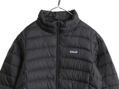 パタゴニア ダウン セーター キッズ XL レディース S 程/ 古着 16年製 キルティング ナイロン ジャケット 600フィル ブルゾン アウター 黒