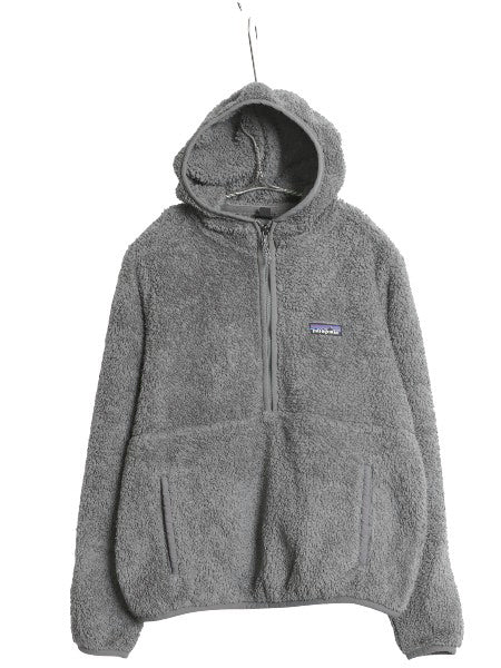 パタゴニア ロスガトス フード プルオーバー レディース S 20年製 ハイ パイル フリース ジャケット ハーフジップ ハイネック パーカー 灰