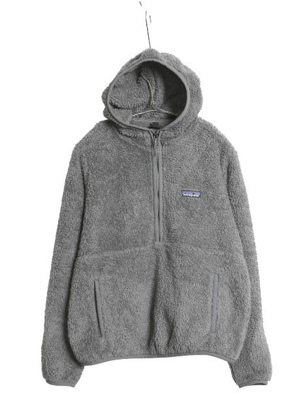 パタゴニア ロスガトス フード プルオーバー レディース S 20年製 ハイ パイル フリース ジャケット ハーフジップ ハイネック パーカー 灰