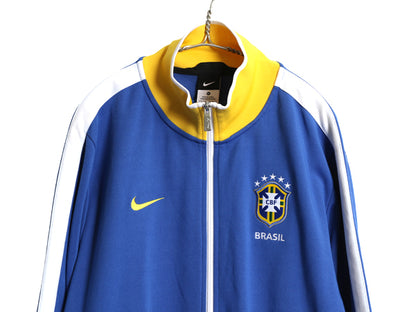 ナイキ サッカー ブラジル 代表 トラック ジャケット メンズ XL / オフィシャル ジャージ フルジップ ハイネック スウッシュ 大きいサイズ
