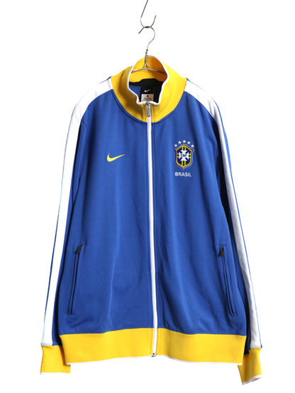 ナイキ サッカー ブラジル 代表 トラック ジャケット メンズ XL / オフィシャル ジャージ フルジップ ハイネック スウッシュ 大きいサイズ