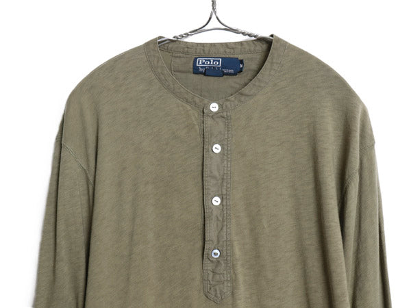 00s ポロ ラルフローレン ヘンリーネック 長袖 Tシャツ メンズ M / オールド ロンT ヴィンテージ モデル アンダーシャツ カットソー 無地
