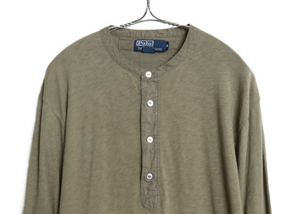 00s ポロ ラルフローレン ヘンリーネック 長袖 Tシャツ メンズ M / オールド ロンT ヴィンテージ モデル アンダーシャツ カットソー 無地