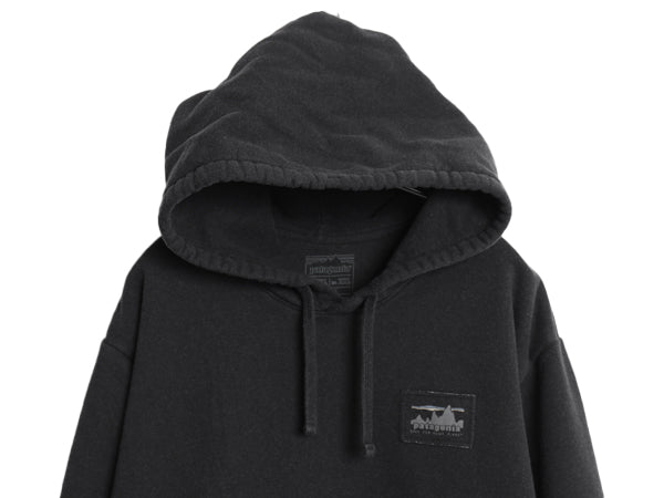 パタゴニア ロゴ 刺繍 スウェット フード パーカー メンズ XXL レディース 3XL / 18年製 アウトドア 裏起毛 プルオーバー 大きいサイズ 黒