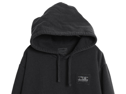 パタゴニア ロゴ 刺繍 スウェット フード パーカー メンズ XXL レディース 3XL / 18年製 アウトドア 裏起毛 プルオーバー 大きいサイズ 黒