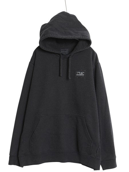 パタゴニア ロゴ 刺繍 スウェット フード パーカー メンズ XXL レディース 3XL / 18年製 アウトドア 裏起毛 プルオーバー 大きいサイズ 黒