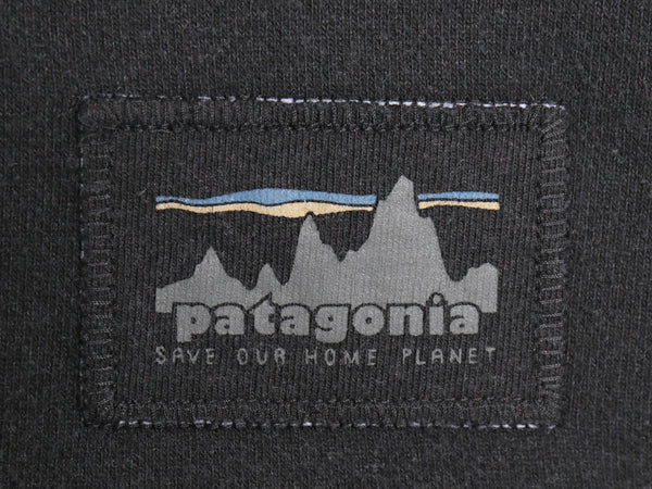 パタゴニア ロゴ 刺繍 スウェット フード パーカー メンズ XXL レディース 3XL / 18年製 アウトドア 裏起毛 プルオーバー 大きいサイズ 黒