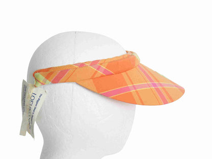 デッドストック 90s ラルフローレン ゴルフ マドラス チェック サンバイザー フリーサイズ 新品 帽子 オールド ポロ コットン ワンポイント
