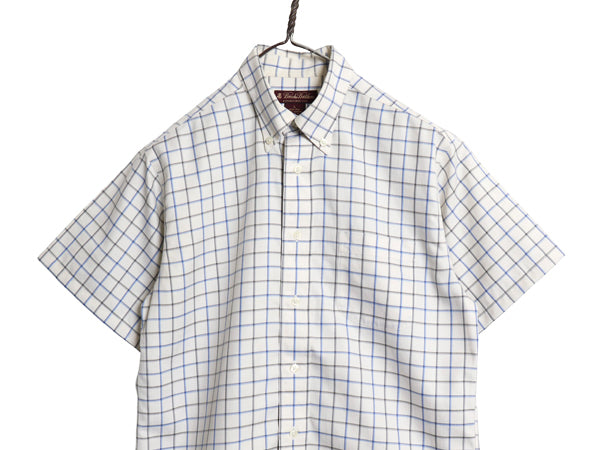 ブルックスブラザーズ チェック 半袖 ボタンダウン シャツ キッズ L メンズ XS 程/ 古着 コットン ワイシャツ ノーアイロン マルチカラー