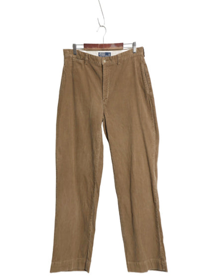 90s ポロ ラルフローレン 細畝 コーデュロイ パンツ メンズ 35 32 オールド PHILIP PANT ストレート ノータック アーミー タイプ ブラウン