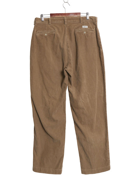90s ポロ ラルフローレン 細畝 コーデュロイ パンツ メンズ 35 32 オールド PHILIP PANT ストレート ノータック アーミー タイプ ブラウン