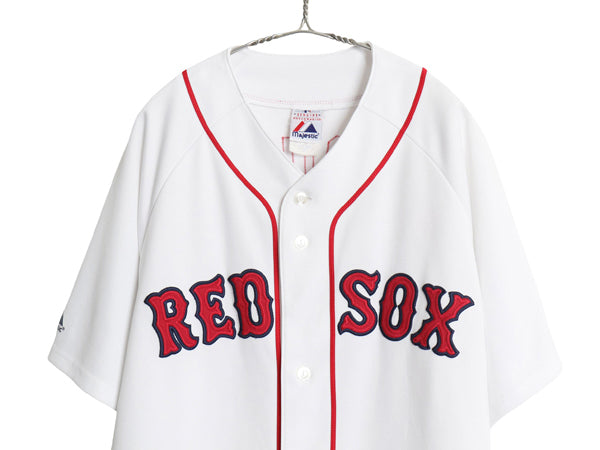 レッドソックス 松坂大輔 ベースボール シャツ メンズ XL MLB オフィシャル マジェスティック ユニフォーム ゲームシャツ 大きいサイズ 白