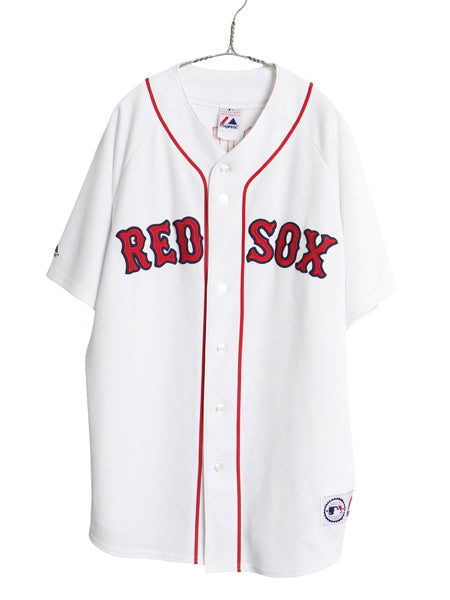 レッドソックス 松坂大輔 ベースボール シャツ メンズ XL MLB オフィシャル マジェスティック ユニフォーム ゲームシャツ 大きいサイズ 白