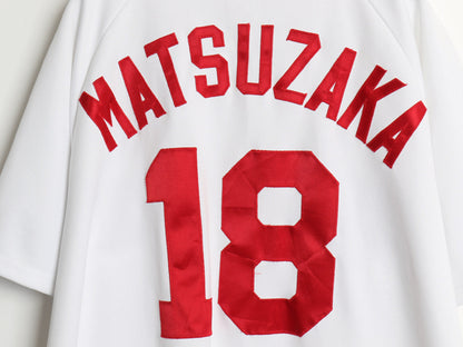 レッドソックス 松坂大輔 ベースボール シャツ メンズ XL MLB オフィシャル マジェスティック ユニフォーム ゲームシャツ 大きいサイズ 白