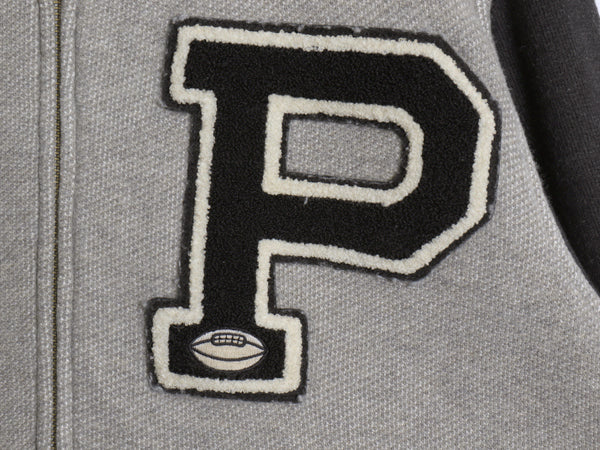 ポロ ラルフローレン フルジップ スウェット スタジャン メンズ L / ワッペン チェーンステッチ アワード ジャケット ジャンパー ツートン