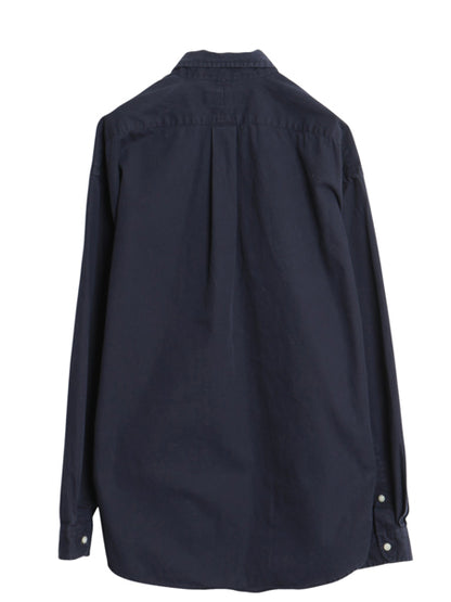 90s ラルフローレン 長袖 ボタンダウン シャツ メンズ XL オールド ポロ コットン チノ 長袖シャツ ワイシャツ シンプル 大きいサイズ 濃紺