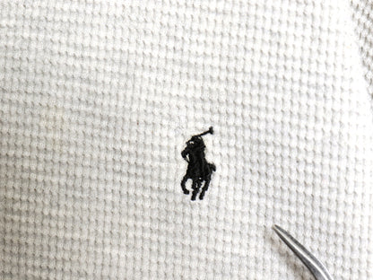 ポロ ラルフローレン 長袖 サーマル Tシャツ メンズ XL ロンT ワッフル カットソー ワンポイント ストレッチ シンプル 大きいサイズ グレー