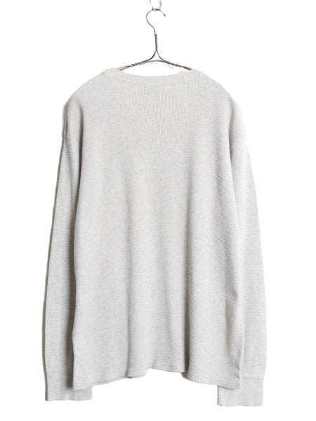 ポロ ラルフローレン 長袖 サーマル Tシャツ メンズ XL ロンT ワッフル カットソー ワンポイント ストレッチ シンプル 大きいサイズ グレー