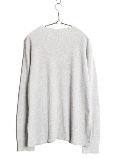 ポロ ラルフローレン 長袖 サーマル Tシャツ メンズ XL ロンT ワッフル カットソー ワンポイント ストレッチ シンプル 大きいサイズ グレー