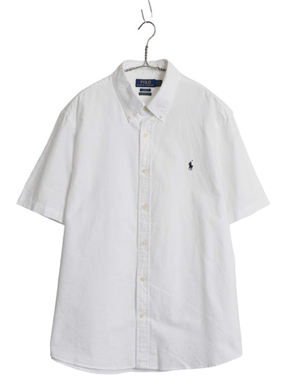 ラルフローレン 半袖 ボタンダウン シャツ メンズ XL / ポロ オックスフォード コットン 半袖シャツ ワイシャツ シンプル 白 大きいサイズ