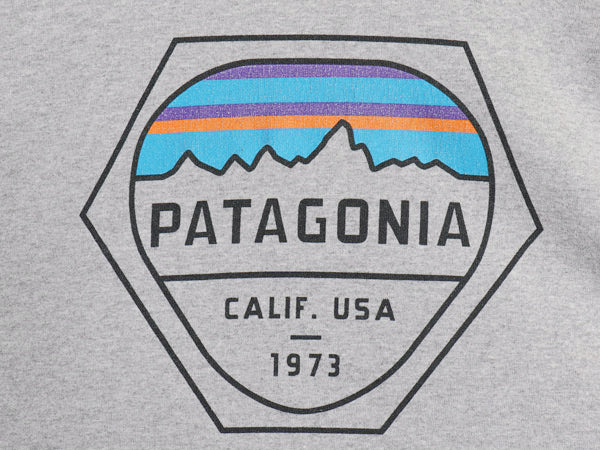 パタゴニア 両面 プリント 長袖 Tシャツ メンズ XL 17年製 アウトドア ロンT ロングスリーブ グラフィック バックプリント 大きいサイズ 灰