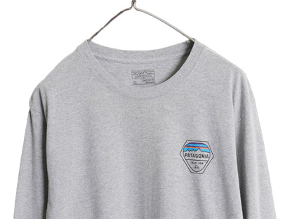 パタゴニア 両面 プリント 長袖 Tシャツ メンズ XL 17年製 アウトドア ロンT ロングスリーブ グラフィック バックプリント 大きいサイズ 灰