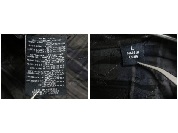 トミーヒルフィガー 本革 ラム レザー スイングトップ ジャケット メンズ L / 中綿 キルティング チェック ライナー 革ジャン ブルゾン 黒