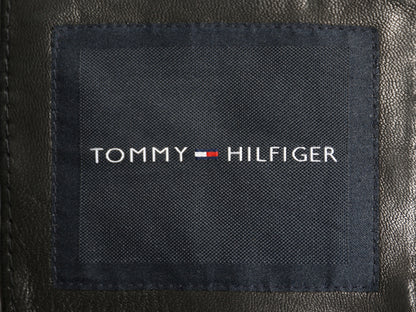 トミーヒルフィガー 本革 ラム レザー スイングトップ ジャケット メンズ L / 中綿 キルティング チェック ライナー 革ジャン ブルゾン 黒