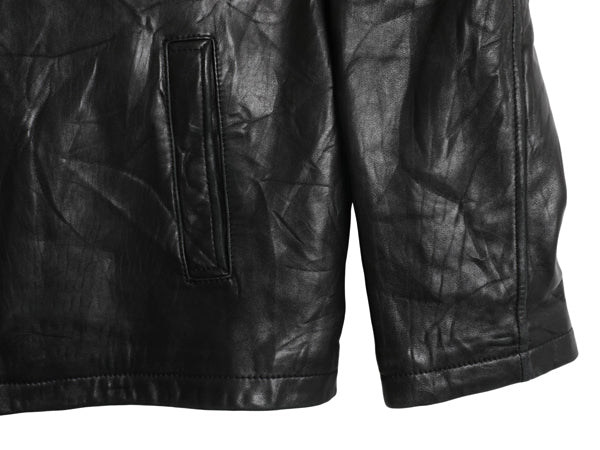 トミーヒルフィガー 本革 ラム レザー スイングトップ ジャケット メンズ L / 中綿 キルティング チェック ライナー 革ジャン ブルゾン 黒