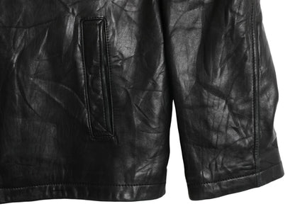 トミーヒルフィガー 本革 ラム レザー スイングトップ ジャケット メンズ L / 中綿 キルティング チェック ライナー 革ジャン ブルゾン 黒