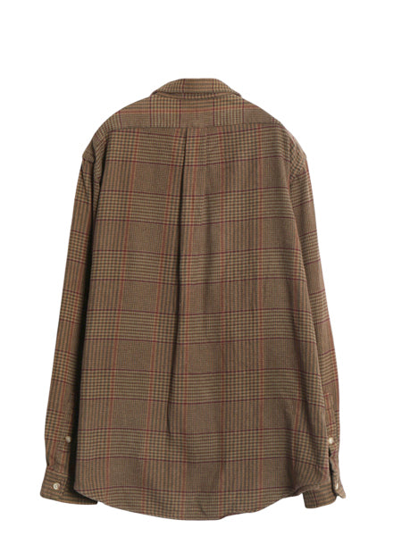 ポロ ラルフローレン チェック 長袖 フランネル シャツ メンズ XL / ネルシャツ 本革 レザー ハンティング シューティング ミドルウェイト