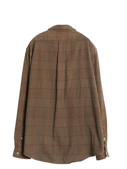 ポロ ラルフローレン チェック 長袖 フランネル シャツ メンズ XL / ネルシャツ 本革 レザー ハンティング シューティング ミドルウェイト