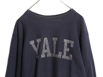 80s USA製 ★ チャンピオン リバースウィーブ YALE プリント スウェット メンズ XL / 古着 ヴィンテージ イエール トレーナー カレッジ 紺