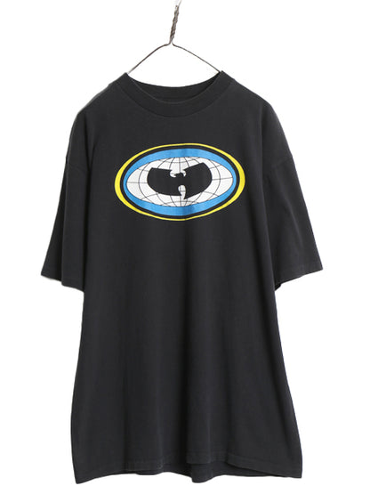 90s USA製 ★ WU WEAR ウータンクラン ロゴ プリント Tシャツ メンズ XL / 古着 当時物 オールド ヒップホップ ラップ シングルステッチ 黒