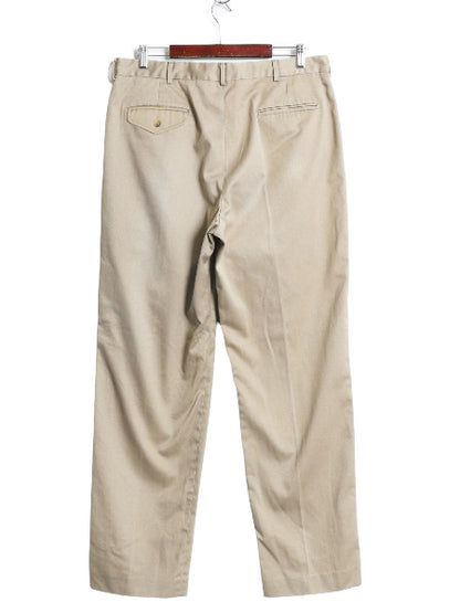 00s ランズエンド チノ パンツ メンズ 実寸 36 33 オールド ノータック ストレート チノパン スラックス ボトムス トラウザー カーキ 無地