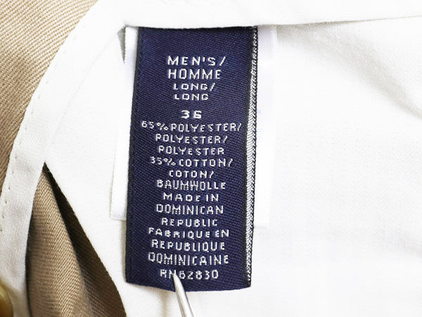 00s ランズエンド チノ パンツ メンズ 実寸 36 33 オールド ノータック ストレート チノパン スラックス ボトムス トラウザー カーキ 無地