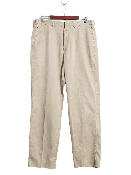 00s ランズエンド チノ パンツ メンズ 実寸 36 33 オールド ノータック ストレート チノパン スラックス ボトムス トラウザー カーキ 無地