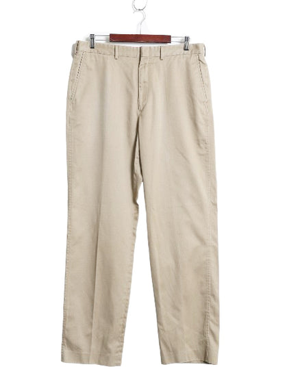 00s ランズエンド チノ パンツ メンズ 実寸 36 33 オールド ノータック ストレート チノパン スラックス ボトムス トラウザー カーキ 無地