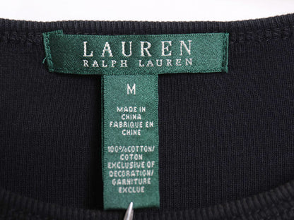 00s ローレン ラルフローレン 長袖 Tシャツ レディース M / オールド ロンT コットン ストレッチ リブ編み カットソー ロングスリーブ 黒