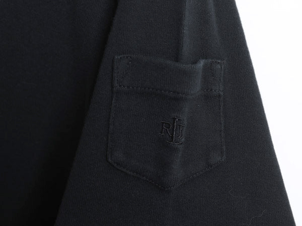 00s ローレン ラルフローレン 長袖 Tシャツ レディース M / オールド ロンT コットン ストレッチ リブ編み カットソー ロングスリーブ 黒