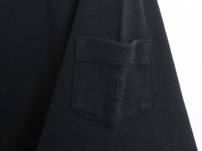 00s ローレン ラルフローレン 長袖 Tシャツ レディース M / オールド ロンT コットン ストレッチ リブ編み カットソー ロングスリーブ 黒