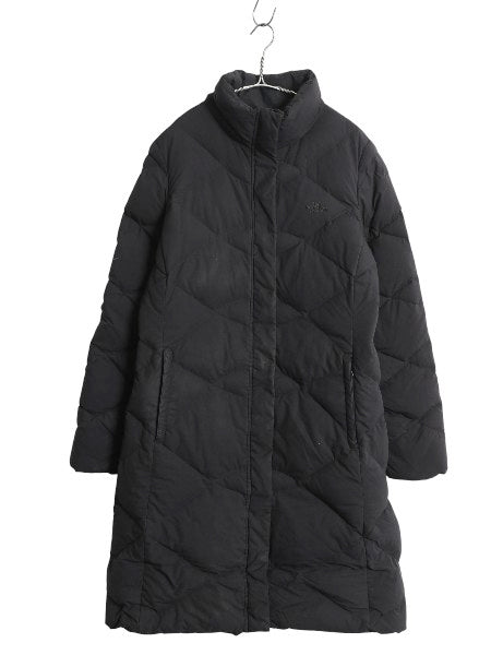 US企画 ノースフェイス ロング ダウン コート レディース L / 古着 アウトドア 550フィル ナイロン ジャケット キルティング シンプル 黒