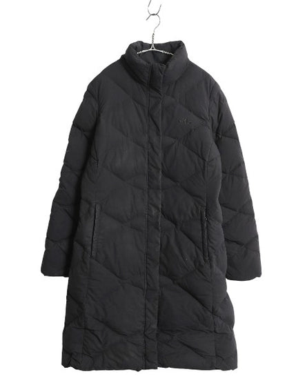 US企画 ノースフェイス ロング ダウン コート レディース L / 古着 アウトドア 550フィル ナイロン ジャケット キルティング シンプル 黒