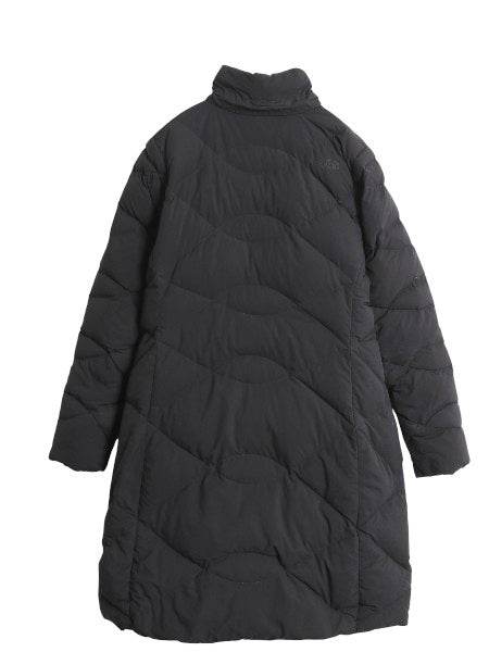 US企画 ノースフェイス ロング ダウン コート レディース L / 古着 アウトドア 550フィル ナイロン ジャケット キルティング シンプル 黒